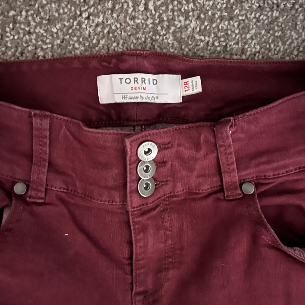 Red Torrid zipper leg pants
